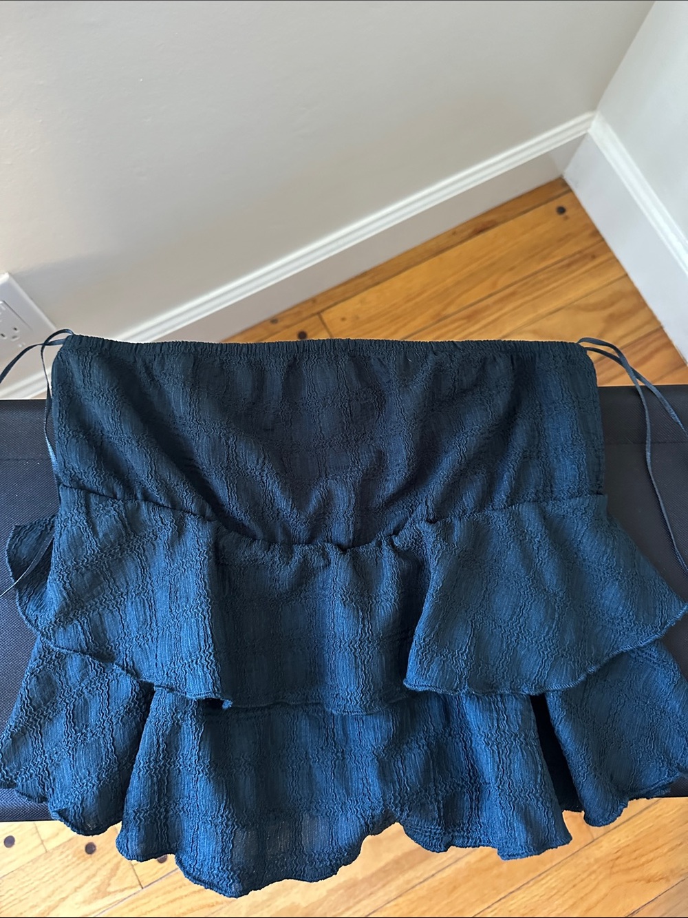 Dark Green/Blue Tiered Ruffle Mini tube top